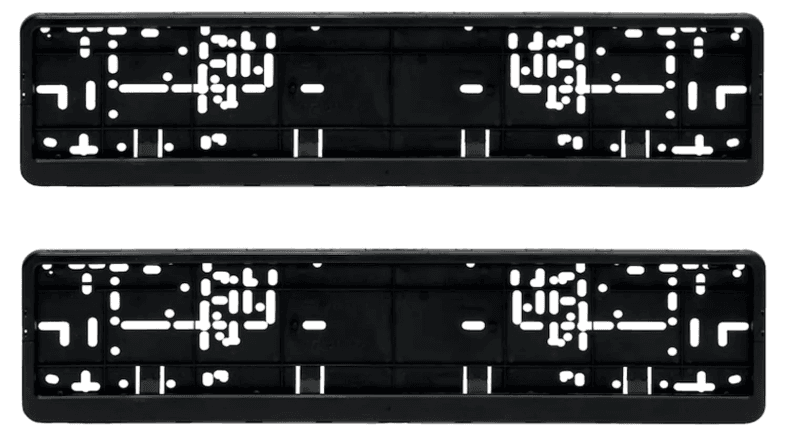 Standard Number Plate Frames - Black (Set of 2)