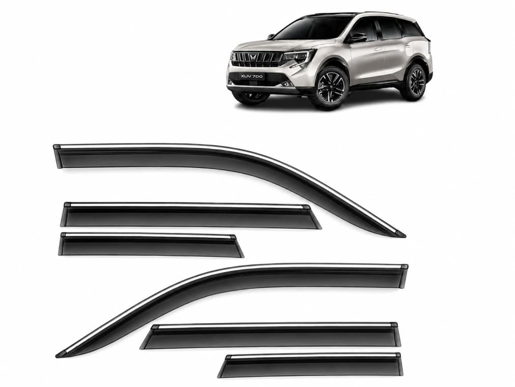 Silver Line Door Visor - Mahindra XUV 7XO ( (Set of 6)