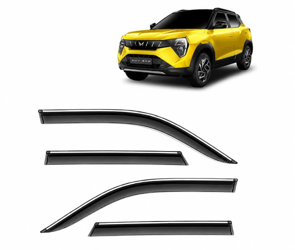 Silver Line Door Visor - Mahindra XUV 3XO (Year 2024 Onwards) (Set of 4)