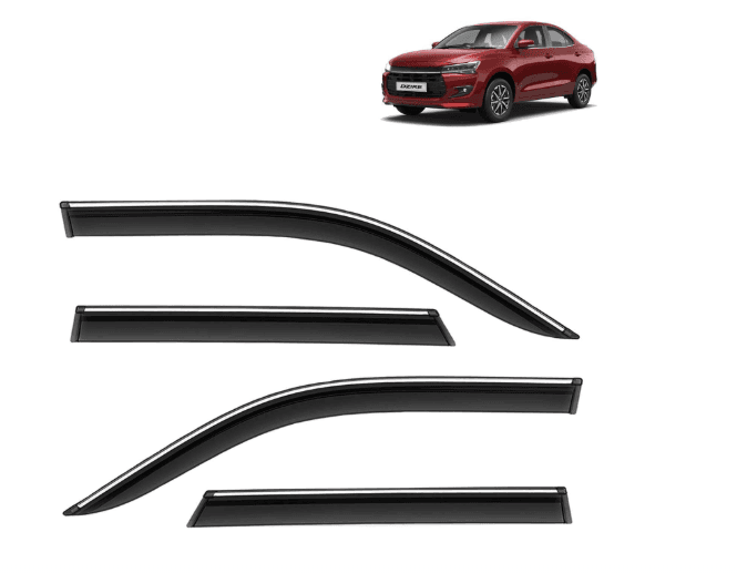 Chrome Lining Door Visor Only Compatible with Maruti Suzuki Dzire (Year 2024 Onwards)
