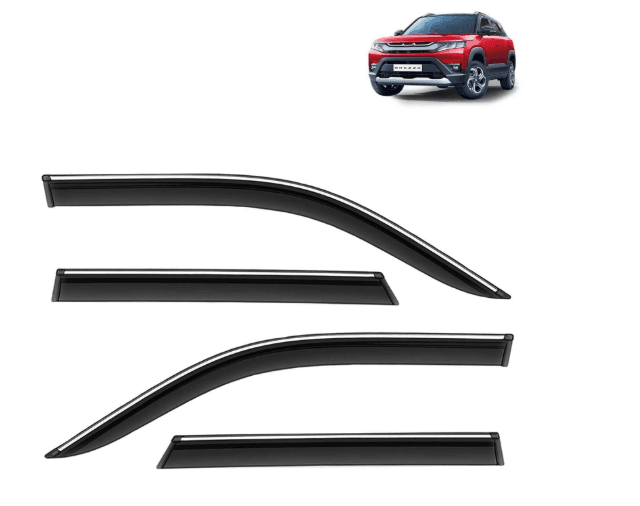 Chrome Lining Door Visor Only Compatible with Maruti Suzuki Brezza (Year 2022 Onwards)